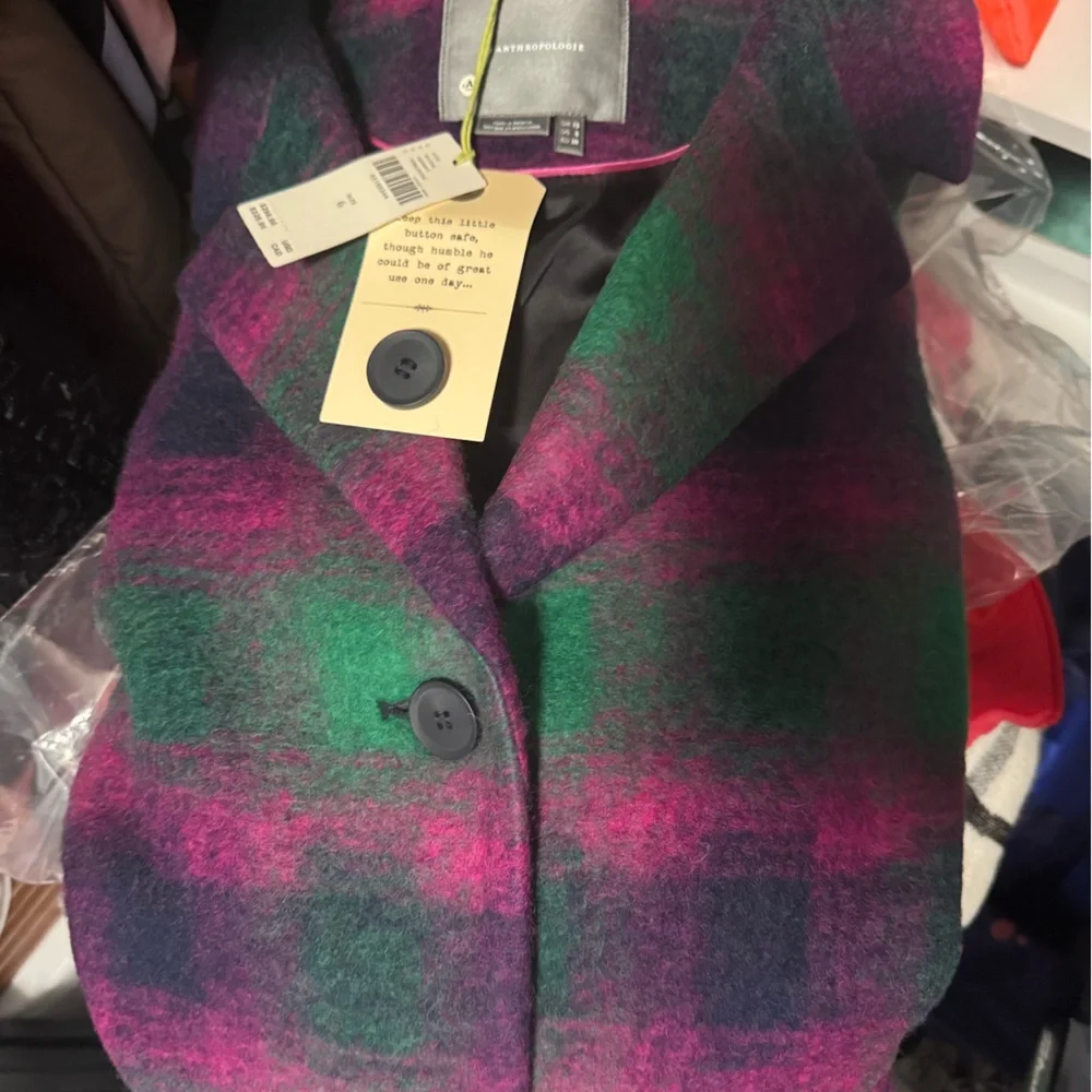 Anthropologie size 6 wool blend winter long coat, brand new with tags,never worn - Picture 4 of 4